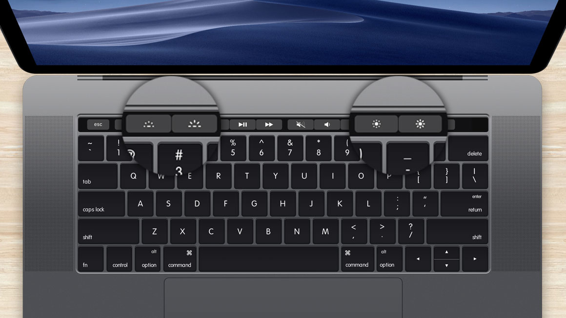 what is the brightneess control for a mac with a windows keyboard